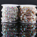 Crystal Trimming Chain Metal Studs Rhinestone Trim para la ropa